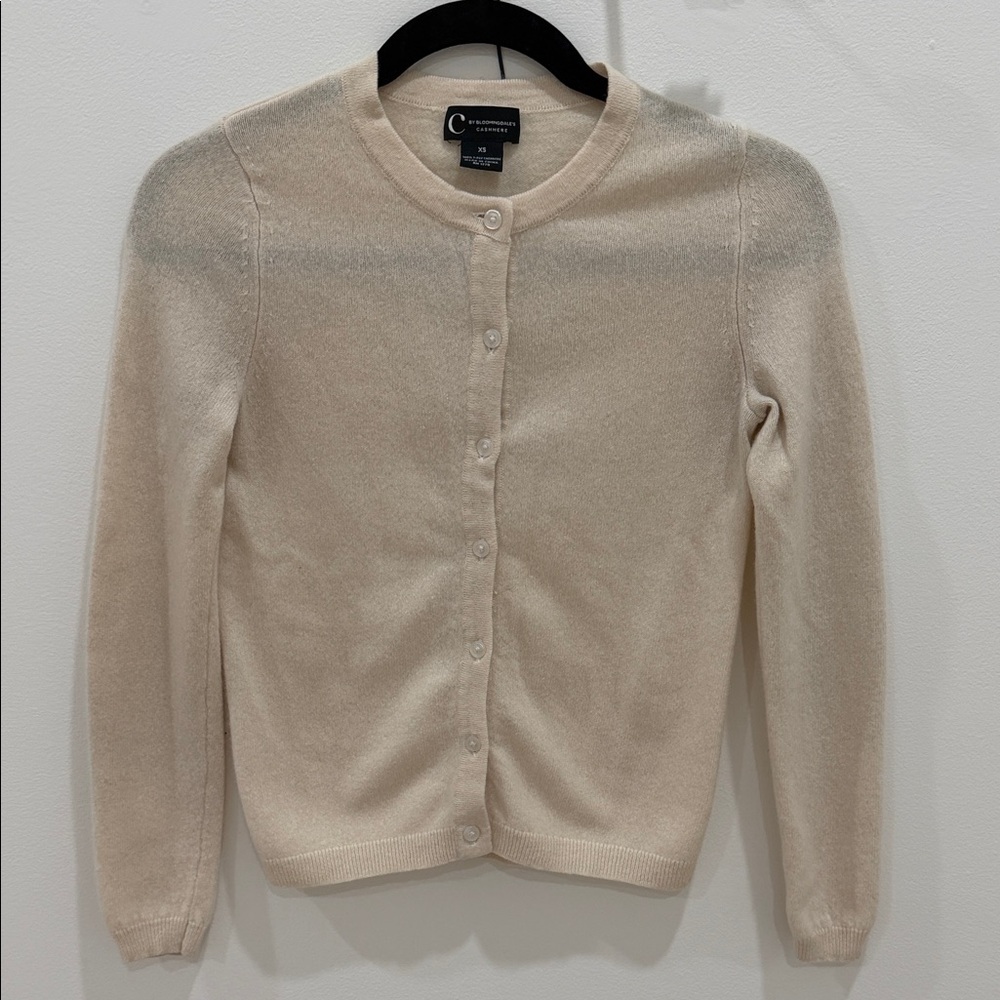 C by Bloomingdales Cashmere Cream Button-Up Sweater